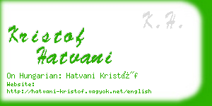 kristof hatvani business card